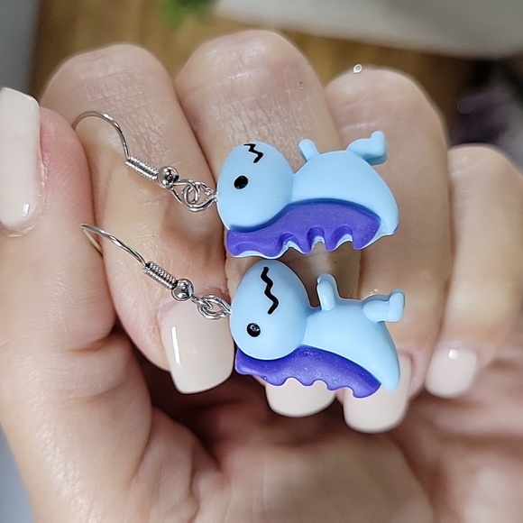 Fun Dinosaur Drop Earrings, choice of color - Picture 5 of 6